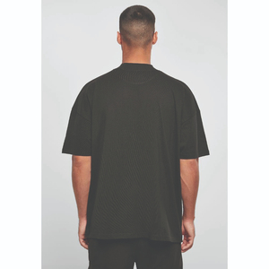 เสื้อทีเชิ้ตทรงหลวมสำหรับผู้ชายโอเวอร์ไซส์ผ้าถักยาวลายพิมพ์ลาย - Product Image 2