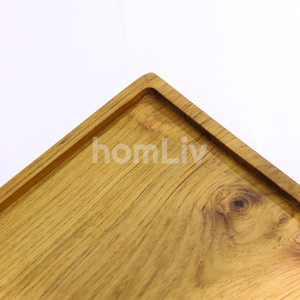 Plateau de service décoratif en teck massif naturel, fait main, durable, grand format, pour le petit-déjeuner, vaisselle de cuisine, organisateur de table - Product Image 4