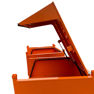 Stackable Heavy Duty Steel <b>Storage</b> <b>Bin</b> Industrial <b>Metal</b> Container with Hinged Lid for Factory Logistics - Product Image 6