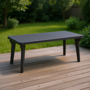 Bergen Extendable Anthracite Polypropylene Outdoor <b>Table</b> (160-220x90x74cm) for Bica Polypropylene Outdoor <b>Table</b> Durable - Product Image 3