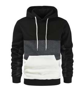 Sudadera con Capucha Informal de Otoño Invierno, Sudadera con Capucha de Manga Larga con Bloques de Color y Logotipo Personalizado para Hombre - Product Image 3