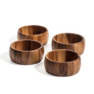 Exclusivo cuenco de madera tallado en madera de calidad que mejora las arreglos de mesa para festivales y eventos especiales - Product Image 1