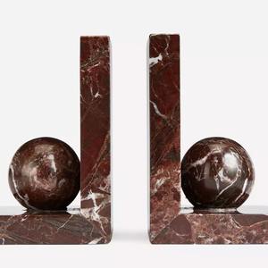 Nouveau serre-livres en bloc poli en pierre blanche design en marbre de luxe moderne accent décoratif élégant pour étagère maison pièce sculpturale - Product Image 2