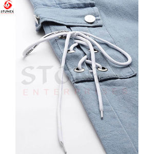 <b>Women</b> <b>Denim</b> Cuffed <b>Joggers</b> With Elasticated Waistband Top Trending High Quality Track Pants - Product Image 5