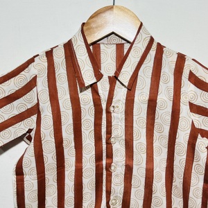 Camisa Casual Clásica para Niños, de Algodón, con Estampado de Rayas y Cuello |   Camisa de Verano de Manga Corta con Botones - Product Image 2