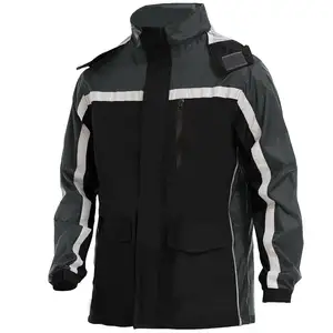 사용자 정의 겨울 블랙 용접 내화 작업복 재킷 FR 난연 반사 안전 의류 재킷