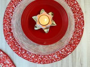 Luxury Silver <b>Gold</b> Beaded Eco-Friendly Handmade Table Mat <b>Charger</b> <b>Plate</b> Embroidered Centerpiece Wedding Home Use Custom - Product Image 5