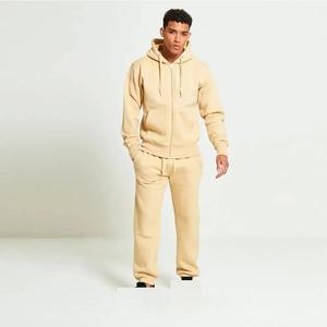 Alta calidad Casual Fitness Sweatsuit Stacked Joggers Hombres Conjuntos Hombres Pantalones de chándal y Sudadera con capucha Chándal lavado - Product Image 2
