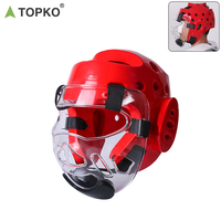 TOPKO Haute Qualité Professionnel Taekwondo Bleu Rouge Tête Protecteur Garde Casque Gear Taekwondo Casques