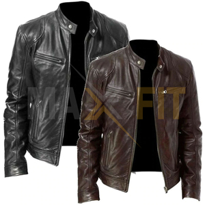 Maxfit เสื้อแจ็คเก็ตหนังมีฮู้ดสำหรับผู้ชายฤดูหนาวออกแบบได้ตามต้องการ - Product Image 1