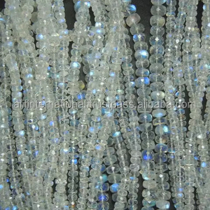 Alifinternational Rainbow Moonstone Beads 3-7MM Faceted Rondelle Loose Beads Blue Fire <b>Stone</b> Wholesale Cheap - Product Image 1