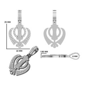 Lujo 925 Plata Khanda colgante Iced Out Moissanite diamante Sikh joyería religiosa personalizado Bling venta al por mayor Hip Hop colgante - Product Image 6