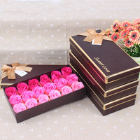 18 Stück Rosen-Seifenblumen Geschenkbox, Nicht-verblassende Wiederverwendbare Duftende Seifenrosen Bouquet für Valentinstag Muttertag Geschenk