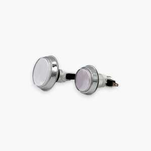 Bouton poussoir oblique avec lumière LED et micro-interrupteur, lot de 2, blanc avec bord argenté, plastique et métal, livraison gratuite, produit d'arcade - Product Image 5