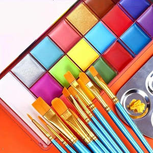 Pintura Corporal de Arcoíris para Halloween, Maquillaje Infantil para Festivales, Pintura al Óleo en Varios Colores - Product Image 4