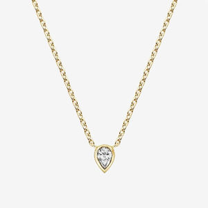 Collier en argent sterling 925 pour femmes, pendentif en forme de larme solitaire en moissanite VVS de 2,00 carats, serti en forme de poire, chaîne tendance - Product Image 2