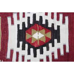 Tapis turc vintage 6,3x10,1 pieds, tapis en laine rouge camouflage - Product Image 4