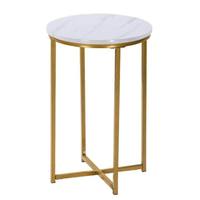 Table Basse Nordique Moderne en Bois, Luxe Simple, Mini, avec Support en Fer Doré, Décorative, Faite à la Main, Facile à Nettoyer, Légère, en Métal pour Salon