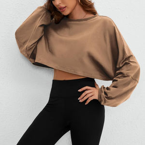 Nuevas llegadas Tallas grandes Transpirable Mujeres Crop Top Camisas Media manga Slim Crop Top Fitness Mujeres Crop Top Camisas - Product Image 5