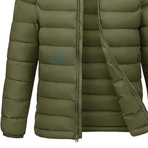 Veste matelassée légère pour homme avec capuche détachable Manteau d'hiver isolé résistant à l'eau avec poignets élastiques, ourlet réglable - Product Image 6