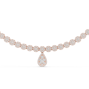 7.88 CT Lab Diamond Necklace with Pear Pendant Round Brilliant & Pear Cut 18KT, 14KT Gold Rose, Yellow, White Gold - Product Image 1