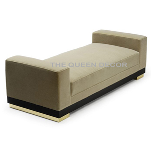 Sofá y Banco otomano con forma de rectángulo y patas de madera de estilo moderno, hogar y granja usados hechos a mano de lujo - Product Image 3