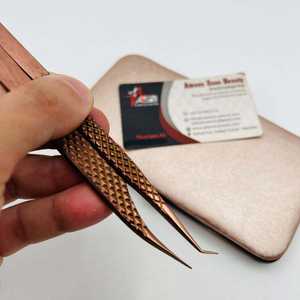 แหนบติดขนตาแบบมีด้ามจับสีโรสโกลด์ ประดับเพชร สแตนเลสอย่างดี จับแน่น ติดทนนาน รับสกรีนโลโก้ตามสั่ง - Product Image 6