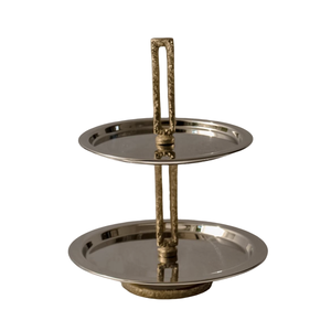 Soporte de mesa de lujo de 2 niveles de Color dorado, latón pulido brillante único, diseño de acero inoxidable hecho a mano, herramientas para pasteles de fiesta - Product Image 5