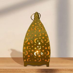 Linterna de vela de Metal dorado de diseño único para decoración del hogar para mesa colgante jardín restaurante Navidad boda - Product Image 1