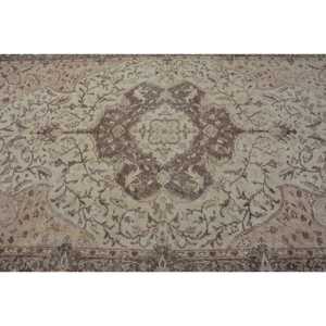 Vintage Turkish Rug, Large 6.2x9.8 ft (188x298 cm) Rug, <b>Brown</b> Abstract <b>Wool</b> Rug - Product Image 5