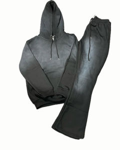 Ensemble survêtement 2 pièces pour homme avec logo personnalisé, été et hiver, broderie délavée au soleil, survêtement OEM, taille plus, survêtement deux pièces - Product Image 4