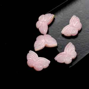 ลูกปัดพลอยโอปอลสีชมพูธรรมชาติรูปทรงผีเสื้อแกะสลักด้วยมือสำหรับทำเครื่องประดับ ขนาด 11x18 มม. - Product Image 4