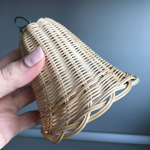 Campana de bambú tejida al por mayor DIY mimbre árbol de Navidad adornos colgantes Boho adornos de Navidad - Product Image 4