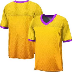 Camiseta de Fútbol Personalizada Amarilla con Cuello en V, Manga Corta, Malla Transpirable, Unisex para Adultos, Impresión Sublimada, Corte Regular - Product Image 1