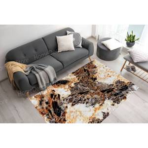 Tapis imprimé marbre orange : moderne, luxueux, décoration d'entrée personnalisée, tapis doux non tissé - Product Image 1