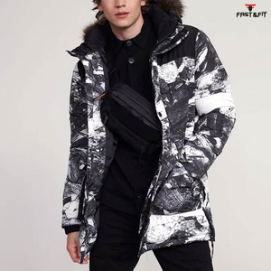 Nuevo diseño personalizado de alta calidad impermeable a prueba de viento con capucha cremallera de talla grande chaqueta de esquí impresa para hombres de invierno - Product Image 3