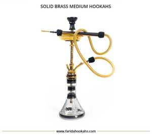 Luxury Egyptian Handmade Solid Brass Hookah | Farida Medium Size Traditional Shisha Pipe - Product Image 6