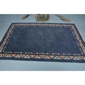 Alfombra Turca de 4.8x7.4 pies, Alfombra Vintage, Alfombra de Lana con Puntos Azules y Rojos - Product Image 3