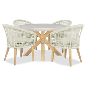 โต๊ะรับประทานอาหารทรงกลมสไตล์โมเดิร์นโต๊ะรับประทานอาหารทำจากไม้สไตล์ร่วมสมัยโต๊ะรับประทานอาหารที่ระเบียงงานเลี้ยงกลางแจ้ง - Product Image 2