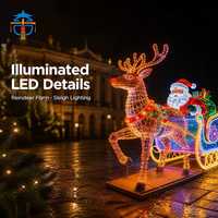 Wasserdichte LED-Weihnachtsmann-Rentier-Schlitten-Laterne Weihnachtsthemen-Beleuchtungsdekoration für Feiertagsdekoration