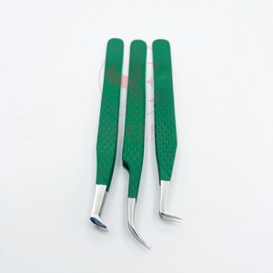 Pinzas para Pestañas Somofy Enterprises Diamond Grip, Acero Inoxidable, Alta Capacidad, Punta Profesional, Acabado Mate Verde - Product Image 5