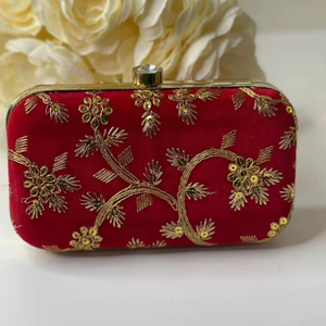 Embragues indios recién llegados para mujeres indias, favores de boda, embragues bordados de hilo dorado para favores de festivales - Product Image 1