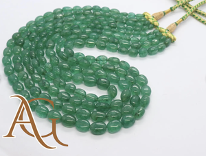 Cuentas sueltas lisas ovaladas de fresa verde natural color esmeralda China para la fabricación de joyas cristal cuarzo - Product Image 6