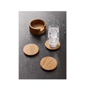 Sous-verres en bois de luxe modernes en noyer avec support Tapis et coussinets de forme carrée faits à la main - Product Image 4