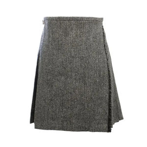 Kilt écossais hybride moderne en denim avec sangle en cuir, logo personnalisé, style tuba, tissu en laine acrylique 16oz - Product Image 2