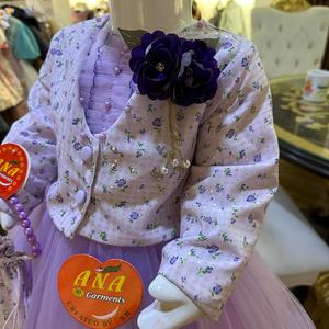 ชุดเดรสผ้าฝ้ายสำหรับเด็ก2024ลายดอกไม้สไตล์งานแต่งงานลายดอกไม้สำหรับเด็กในฤดูใบไม้ผลิใหม่ล่าสุด - Product Image 3