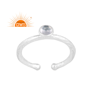 Anillo apilable de piedras preciosas de Topacio azul natural de plata de ley fina de última tendencia, fabricante de joyería personalizada - Product Image 1