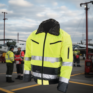 Yellow/Grey High-Viz Safety <b>Pilot</b> <b>Jacket</b>-PREVENT - Product Image 3