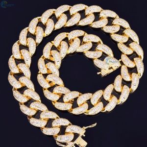 Chaîne à maillons cubains Miami coupe baguette 20MM Collier Hip Hop glacé Moissanite Chaîne cubaine pour hommes - Product Image 3