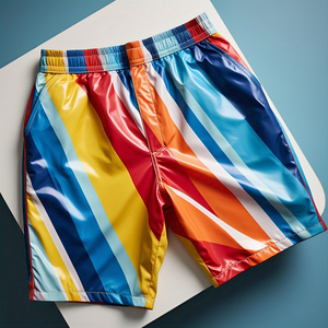 Pantalones cortos cortavientos con panel personalizado para hombre, pantalones cortos cortavientos para senderismo con cintura elástica, pantalones cortos impermeables de nailon para acampar para hombre - Product Image 4